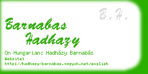 barnabas hadhazy business card